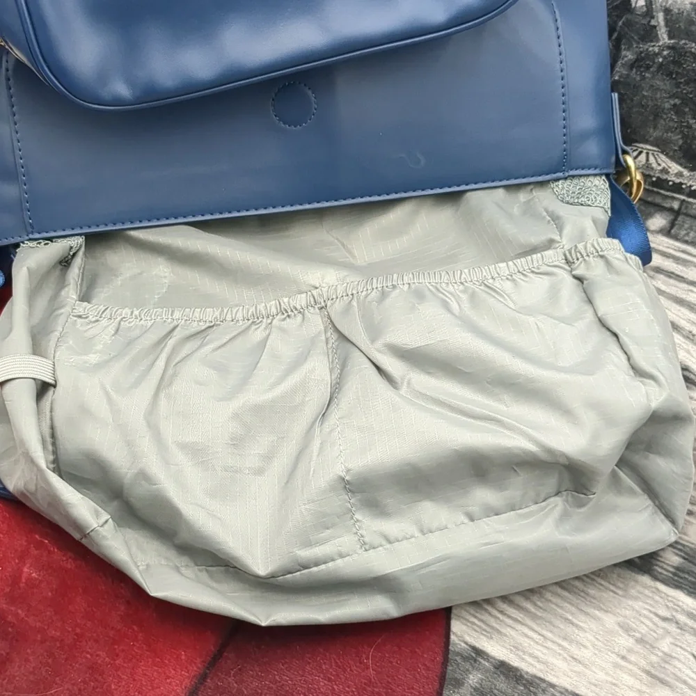 JJ Cole Vegan Leather Brookmont Backpack Diaper Bag Blue